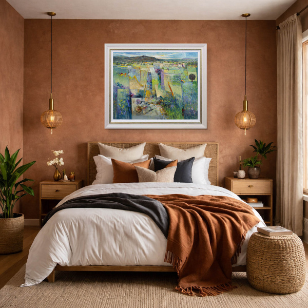 Drawing On Dreams by Mario Malfer, original painting, in room