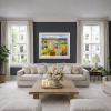 Sun-kissed Hills by Mario Malfer, original painting, in room