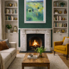 Nature’s Embrace by Mario Malfer, original painting, in room