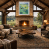 Nature’s Embrace by Mario Malfer, original painting, in room