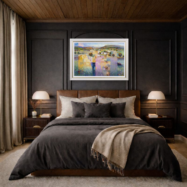 My Heart In Italy by Mario Malfer, original painting, in room