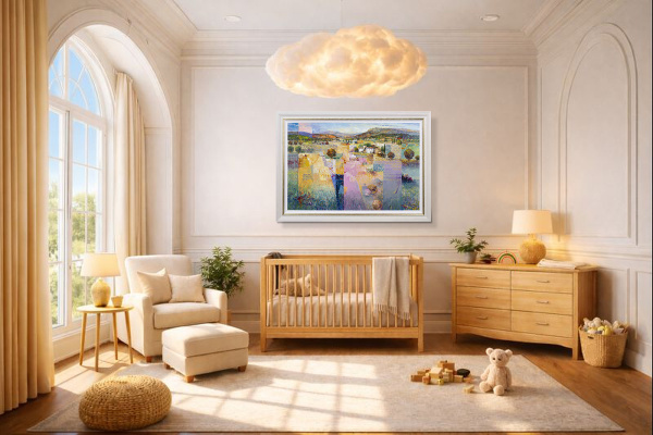 My Heart In Italy by Mario Malfer, original painting, in room