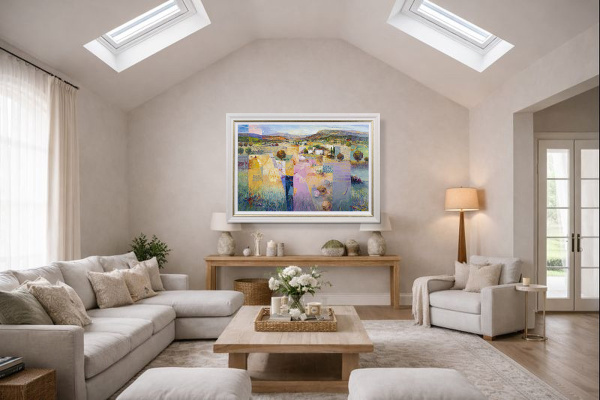 My Heart In Italy by Mario Malfer, original painting, in room