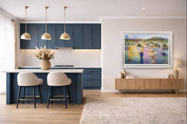 My Heart In Italy by Mario Malfer, original painting, in room
