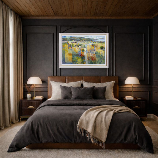 Back To Nature II by Mario Malfer, original painting, in room