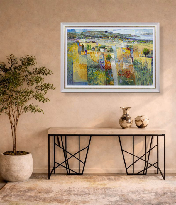 Back To Nature II by Mario Malfer, original painting, in room