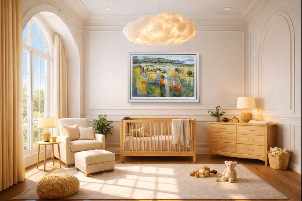 Back To Nature II by Mario Malfer, original painting, in room