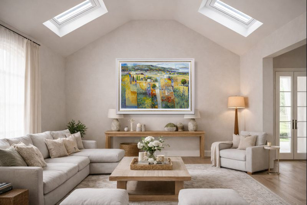 Back To Nature II by Mario Malfer, original painting, in room