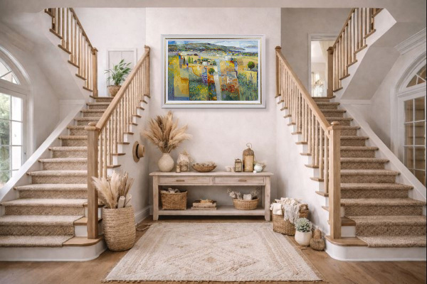 Back To Nature II by Mario Malfer, original painting, in room