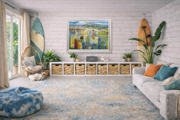 Nature’s Present by Mario Malfer, original painting, in room