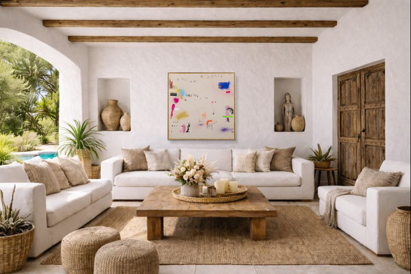 Unwritten Fable by Manel, original painting, in room