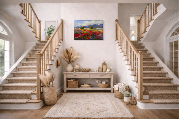 The Joy Of Spring by Carla Bosch, original painting, in room