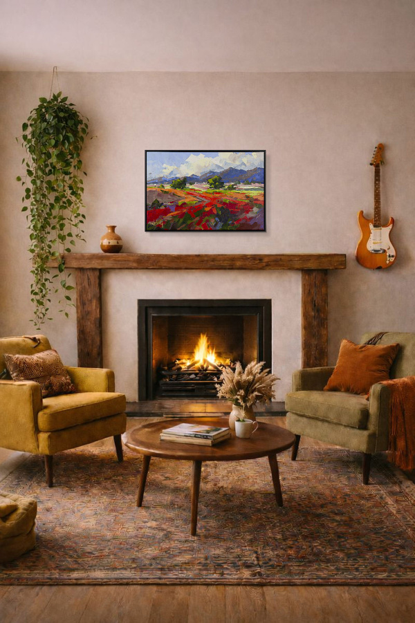 The Joy Of Spring by Carla Bosch, original painting, in room