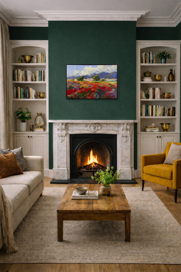 The Joy Of Spring by Carla Bosch, original painting, in room