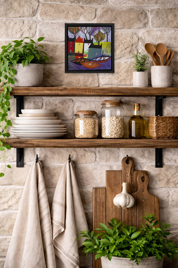 Harbour Side by Sunita Khedekar, original painting, in room