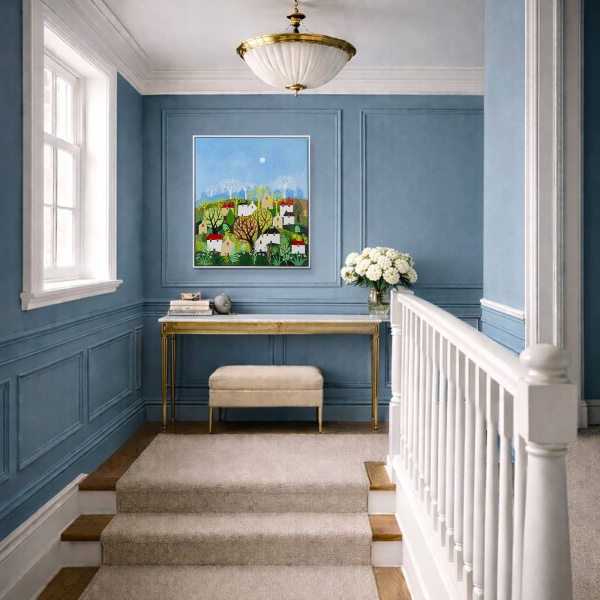 Houses by Sunita Khedekar, original painting, in room