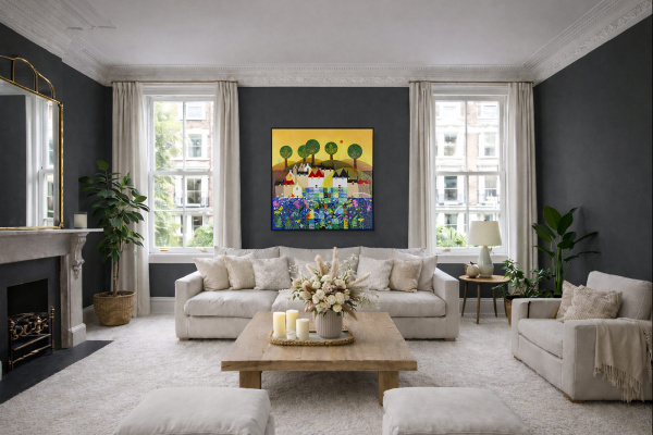 Bright Sunny Day by Sunita Khedekar, original painting, in room