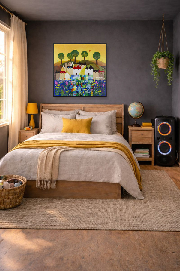 Bright Sunny Day by Sunita Khedekar, original painting, in room