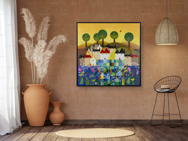 Bright Sunny Day by Sunita Khedekar, original painting, in room