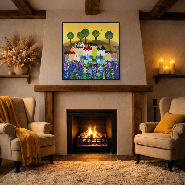 Bright Sunny Day by Sunita Khedekar, original painting, in room
