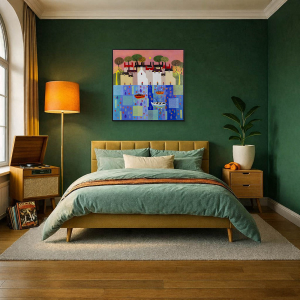 Reflection by Sunita Khedekar, original painting, in room
