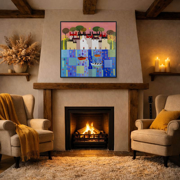 Reflection by Sunita Khedekar, original painting, in room