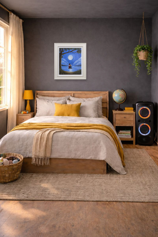 Living The Dream (Original) by Michael Abrams, original painting, in room