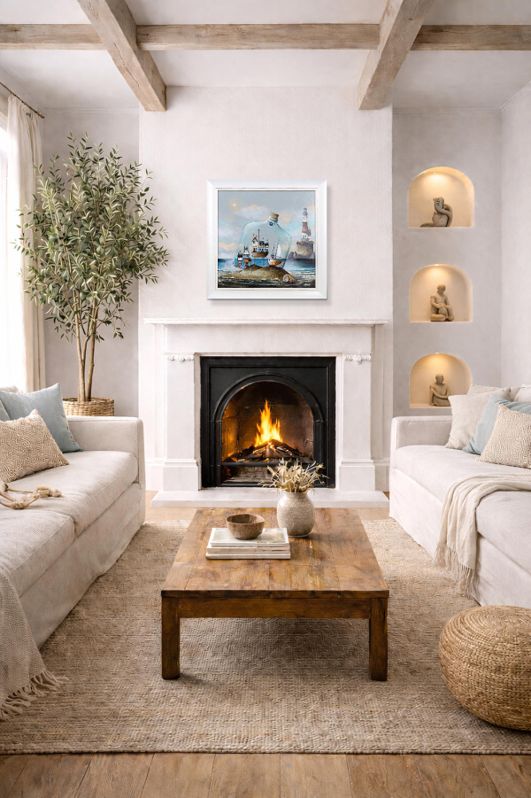 Ammonite (Original) by Gary Walton, original painting, in room