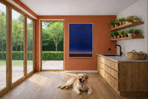 Silent Horizon by Rubén Calatayud (Arken), original painting, in room