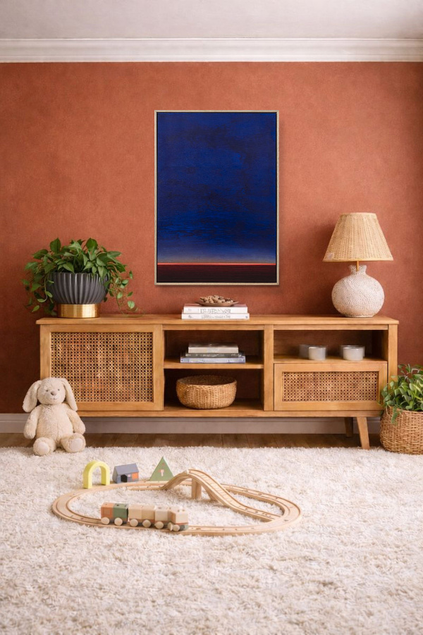 Silent Horizon by Rubén Calatayud (Arken), original painting, in room