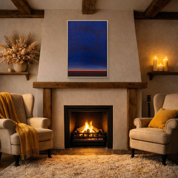 Silent Horizon by Rubén Calatayud (Arken), original painting, in room