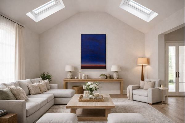 Silent Horizon by Rubén Calatayud (Arken), original painting, in room