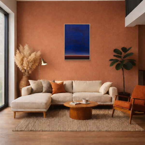 Silent Horizon by Rubén Calatayud (Arken), original painting, in room