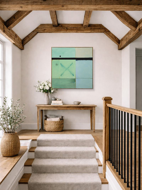 Lunar Coordinates by De Tomàs, original painting, in room