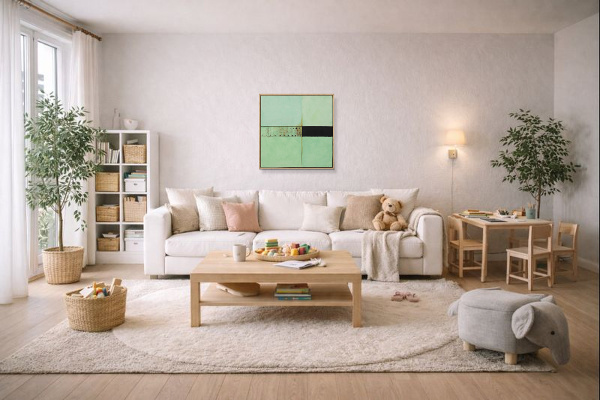 The Passing Time by De Tomàs, original painting, in room