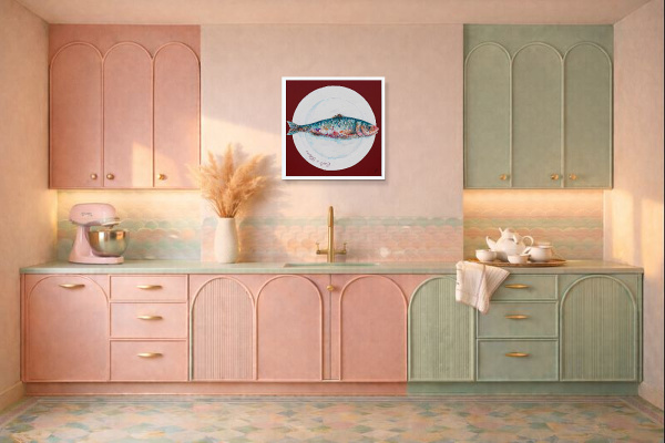 La Sardine (Original) by Giles Ward, original painting, in room