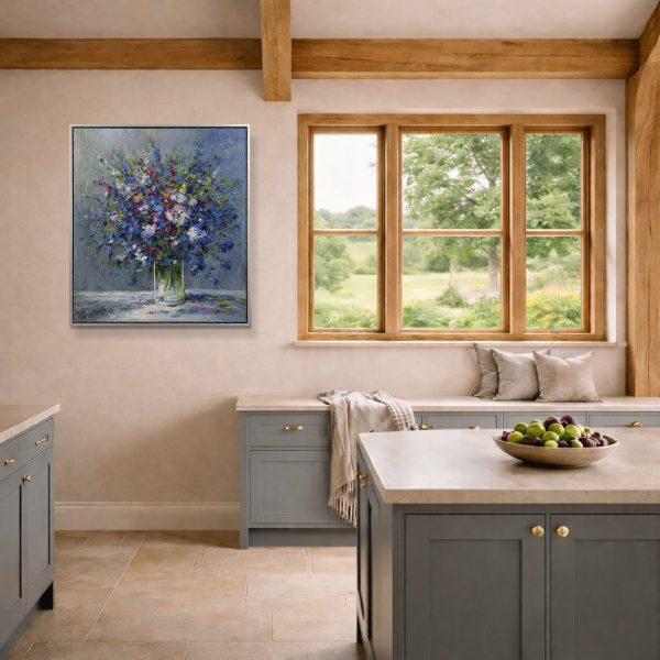 Rhapsody In Blue by Gerhard Nesvadba, original painting, in room