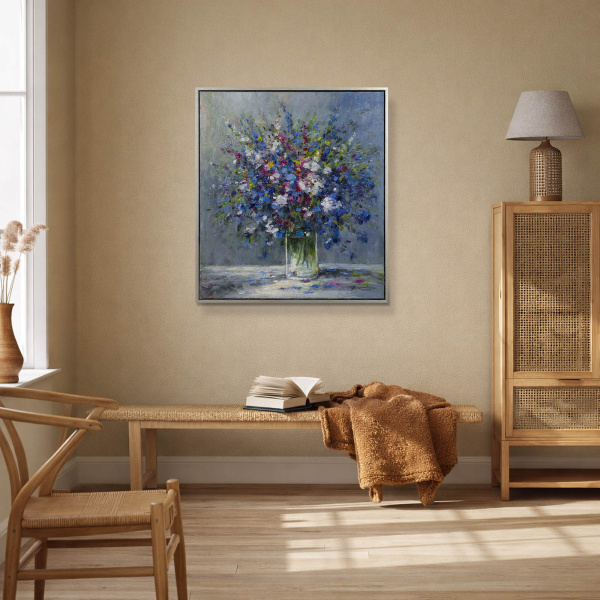 Rhapsody In Blue by Gerhard Nesvadba, original painting, in room