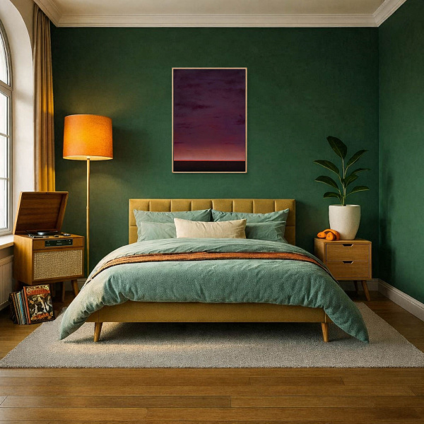 The Last Glow by Rubén Calatayud (Arken), original painting, in room