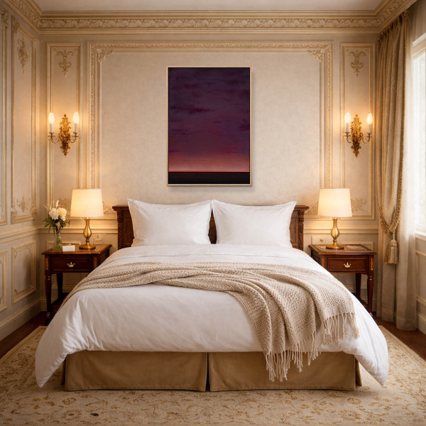 The Last Glow by Rubén Calatayud (Arken), original painting, in room