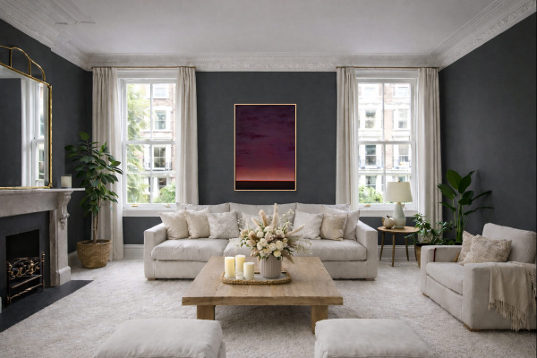 The Last Glow by Rubén Calatayud (Arken), original painting, in room