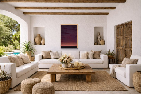 The Last Glow by Rubén Calatayud (Arken), original painting, in room