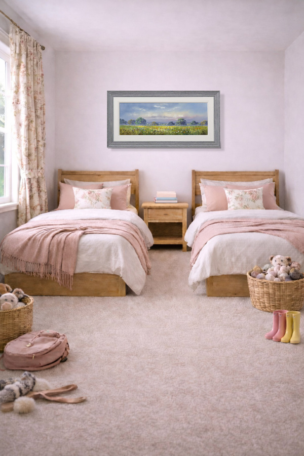 Countryside Retreat by Allan Morgan, original painting, in room