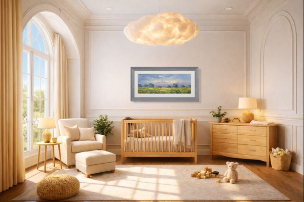 Countryside Retreat by Allan Morgan, original painting, in room