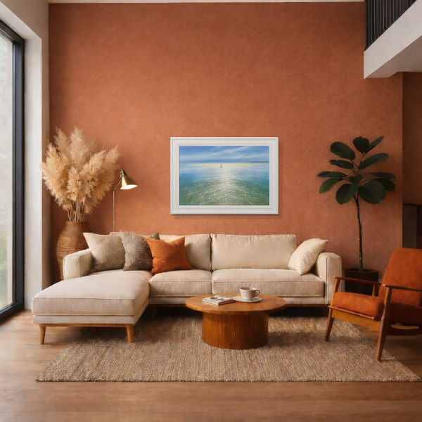 Onwards by Ben Payne, original painting, in room