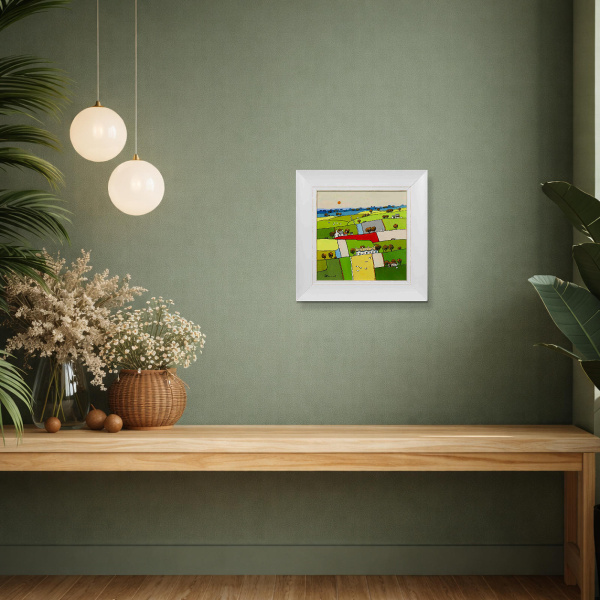 Glimpse Of Red by Alan Smith, original painting, in room