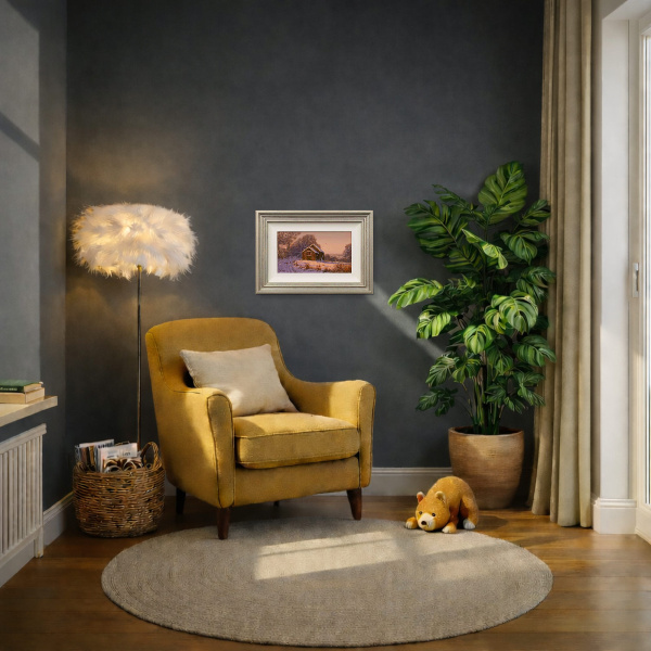 Warm Winter Sunrise by Edward Hersey, original painting, in room