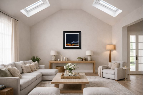 Ash Cottage II by Jay Nottingham, original painting, in room
