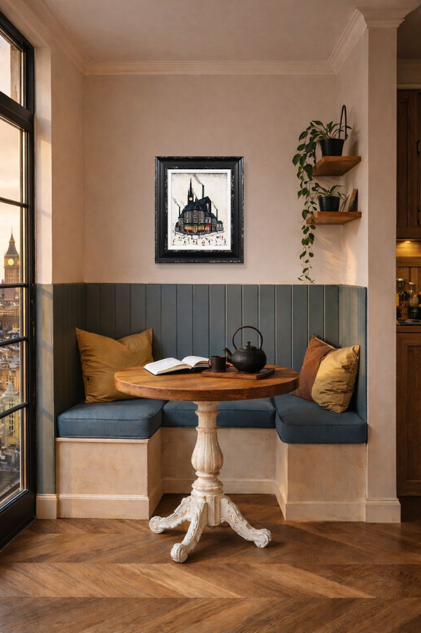 The Heart Of Our Town (Original) by Sean Durkin, original painting, in room