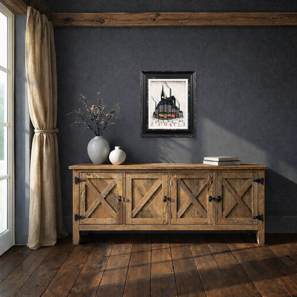 The Heart Of Our Town (Original) by Sean Durkin, original painting, in room